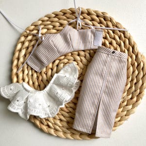 White lace top, striped top or striped skirt, clothes for 1/6 scale doll, 11.5&quot;, 12&quot;, 30 cm doll outfit blouse for fashionista mtm Clothing