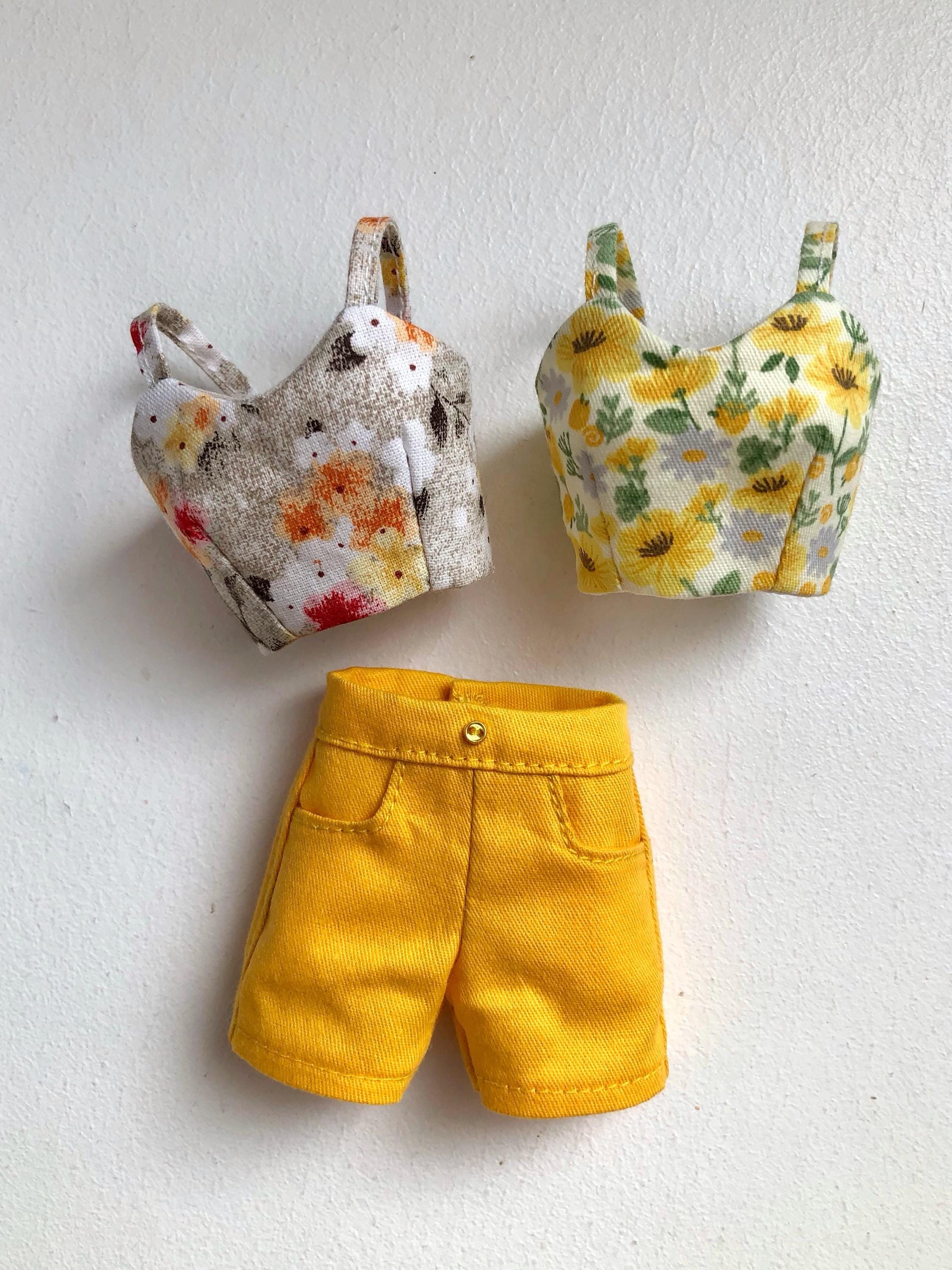 Robe Débardeur Vintage Pour Poupée Barbie – Jaune, En Coton – Occasion