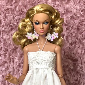 Vestido bohemio de encaje blanco para muñecas de moda de 29 cm, conjunto hecho a mano. imagen 18