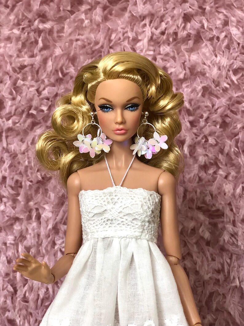 Vestido bohemio de encaje blanco para muñecas de moda de 29 cm, conjunto hecho a mano. imagen 18