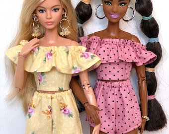 Floral Doll Clothes: 1/6 Scale Fashion Doll Outfit