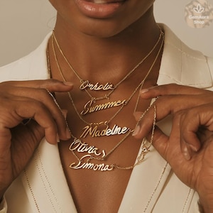 Collar con nombre personalizado y colgante de corazón: joyería personalizada para mujer. Regalo estilo gargantilla para novia, esposa o mamá.
