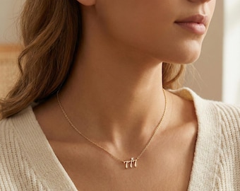 Angel Number Necklace, Gold Spiritual Jewelry, 777 333 444 , Waterproof Charm, Manifest and Protection