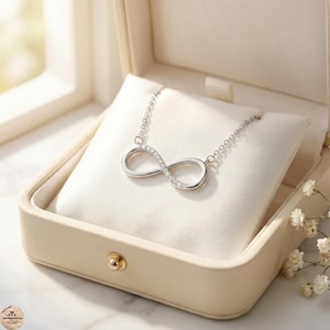 Unendlich Halskette - Sterling Silber Eternity Schmuck, Endlos Liebe Geschenk, Minimalist Geschenk
