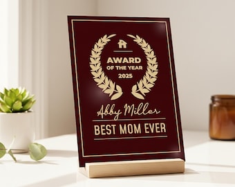 Personalized Star Award Plaque – Custom Hollywood Star Gift with Name & Icon | Best Friend, Mom, Dad, Couple, Birthday or Christmas Gift