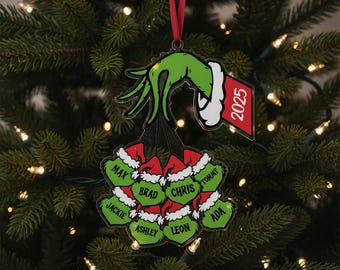 Funny Christmas Name Ornament | Personalized Kids & Family Ornament | Custom Acrylic UV Printed Holiday Gift | Tree Hanging Decoration