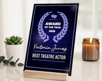 Personalized Walk of Fame Star Plaque: Custom Acrylic Award Plaque Hollywood Star Gift Best Friend Award Christmas Gifts Best Dad Ever