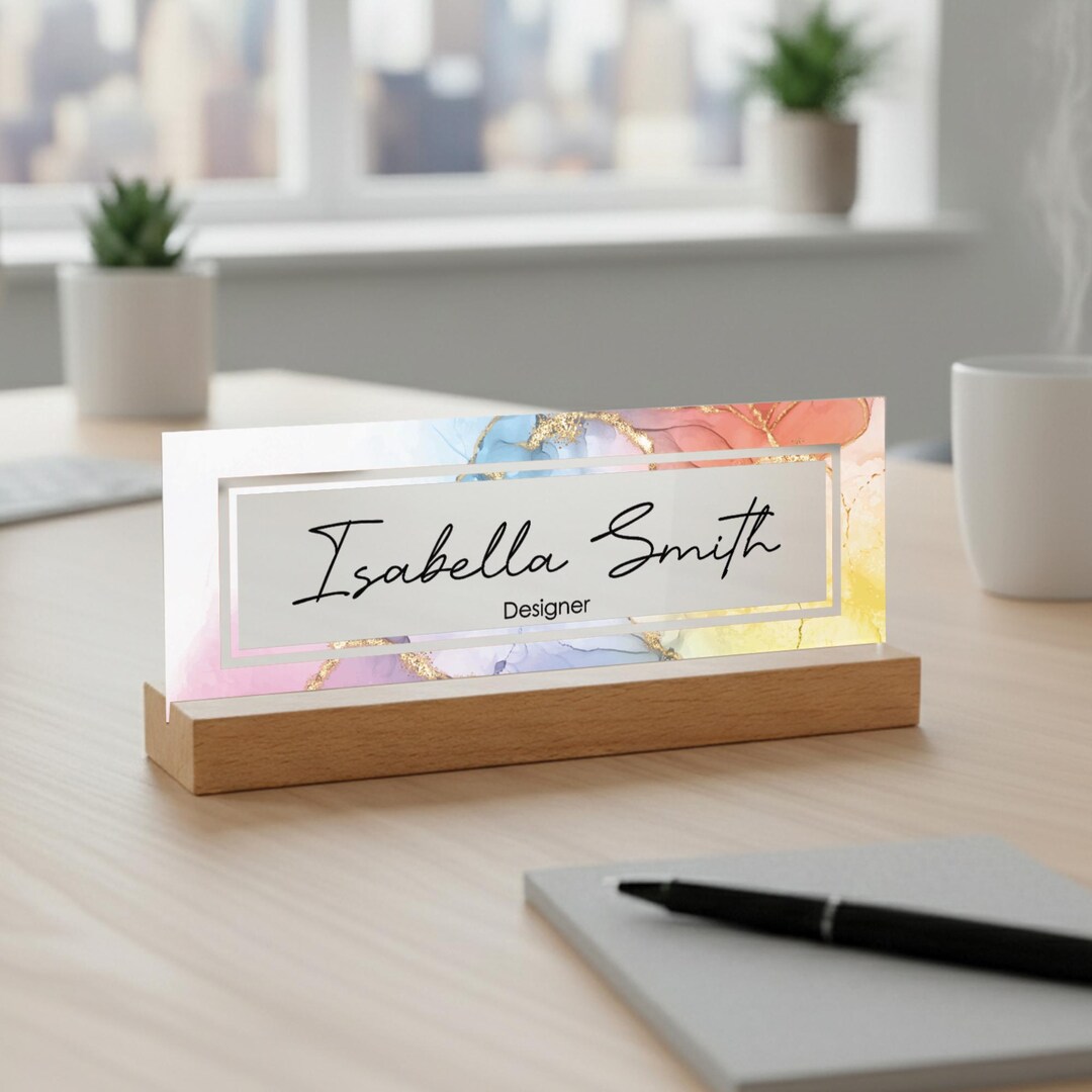 Personalized Desk Name Plate – Custom Office Name Sign, Acrylic Name ...