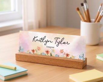 Personalized Desk Name Plate – Custom Acrylic Office Sign, Engraved Desk Plate, Boss Gift