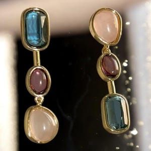 Asymmetric Colorful Resin Earrings – Geometric Dangle Earrings – Fashion Jewelry for Women