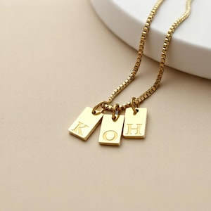 Collar con inicial personalizada – Colgante con el alfabeto grabado en acero inoxidable – Joyería con nombre personalizado para mujer, regalo para mamá