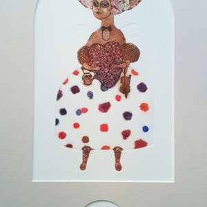 Etching - love etching - love art - woman etching - printmaking - fine art etching - original etching - original art - &#39;One with Big Heart&#39;
