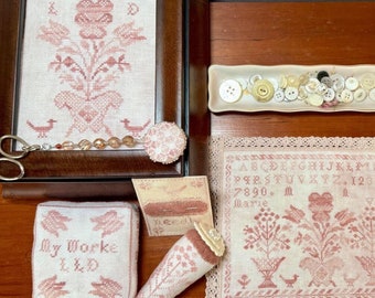 Counted Cross Stitch Pattern, French Rose - Accoutrements, Reproduction Companion, Running with Needles & Scissors PATTERN ONLY