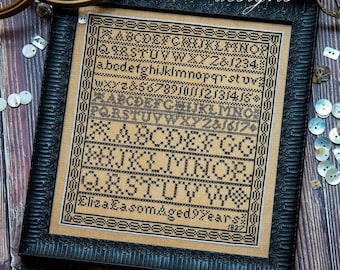 Counted Cross Stitch, Eliza Easom 1827, Alphabet Sampler, Band Sampler, Antique Reproduction, Border, Little Robin, PATTERN ONLY