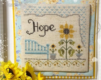 Counted Cross Stitch Pattern, Hope, Sunflowers, Summer decor, Bowl Filler, Inspirational, Carolyn Robbins, KiraLyns Needlearts. PATTERN ONLY