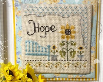 Counted Cross Stitch Pattern, Hope, Sunflowers, Summer decor, Bowl Filler, Inspirational, Carolyn Robbins, KiraLyns Needlearts. PATTERN ONLY