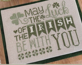 Counted Cross Stitch, Luck of the Irish, St. Patrick's Day, Shamrock, Irish, Lindsey Weight, Primrose Cottage Stitches