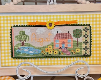 Cross Stitch Pattern, The August House, My Father's House, Summer Decor, Flower Motifs,  Swans, Pond, Apples, Luhu Stitches, PATTERN ONLY
