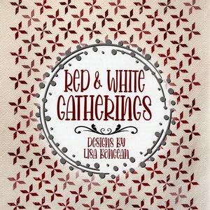 Softcover Book, Red & White Gatherings, Bear Hug, Nine of Hearts Cherry Swirl, Contemporary, Traditional Quilts, Spiral Book, Lisa Bongean