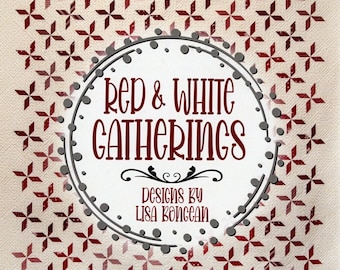 Softcover Book, Red & White Gatherings, Bear Hug, Nine of Hearts Cherry Swirl, Contemporary, Traditional Quilts, Spiral Book, Lisa Bongean