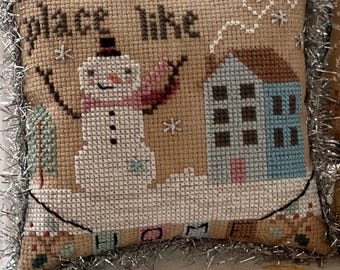 PRE-Order, Counted Cross Stitch Pattern, Snow Place Like Home, Snowman, Winter Decor, Annie Beez, PATTERN ONLY