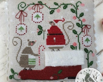 Counted Cross Stitch Pattern, When Santa's Away, Mice, Christmas Mice, Santa Boot, Christmas Decor, Brenda Gervais, PATTERN ONLY