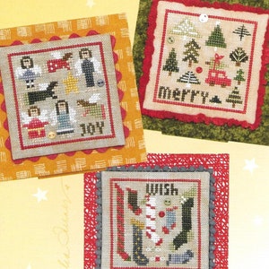 Counted Cross Stitch Pattern, Christmas Square Dance 2, Christmas Decor, Angels, Trees, Stockings, Ornament, Heart in Hand, PATTERN ONLY