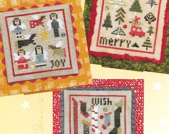 Counted Cross Stitch Pattern, Christmas Square Dance 2, Christmas Decor, Angels, Trees, Stockings, Ornament, Heart in Hand, PATTERN ONLY