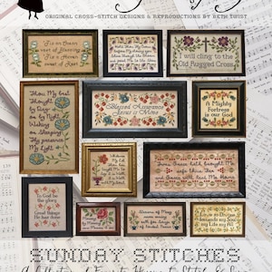 Counted Cross Stitch Pattern, Sunday Stitches, Hymn Booklet, Religious Songs, Hymns, Heartstring Samplery, PATTERN ONLY