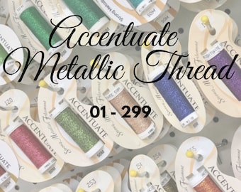 Accentuate, 01 - 299, Metallic Thread, Embroidery Thread, Embroidery, Cross Stitch Thread, Needlepoint, Blending Filament, Embellishment