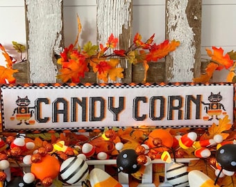 Counted Cross Stitch, Kitty Candy Corn, Halloween Decor, Black Cats, Priscilla Blain, Stitching with the Housewives, PATTERN ONLY