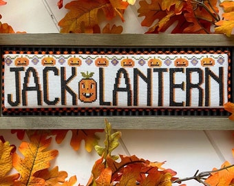 Counted Cross Stitch Pattern, Jack O Lantern, Word Swap, Word Play, Fall Decor, Stitching with the Housewives, PATTERN ONLY