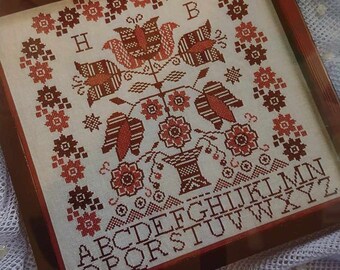 Counted Cross Stitch Pattern, Remember Me, Tulips, Alphabet Sampler, Quaker Motifs, Flower Border, Yasmins Made With Love, PATTERN ONLY