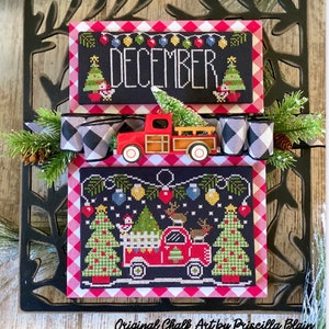 Counted Cross Stitch Pattern, Truckin' Along, December, Vintage Truck, Christmas, Stitching with the Housewives, PATTERN ONLY