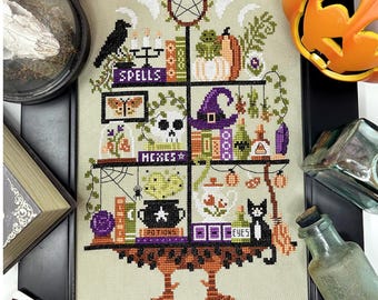 PRE-Order, Counted Cross Stitch Pattern, Witch's Kitchen, Halloween Decor, Tiered Tray, Motifs, Bowl Fillers, Tiny Modernist, PATTERN ONLY