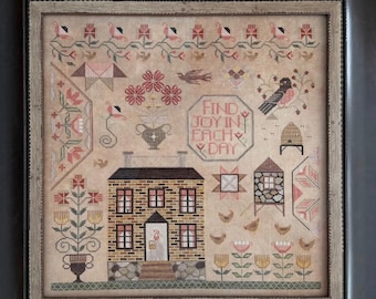 PRE-Order, Counted Cross Stitch Pattern, Find Joy Booklet, Folk Art, Primitive, Nature, Spring Decor, Teresa Kogut, PATTERN ONLY