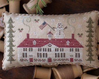 Counted Cross Stitch Pattern, A Mount Vernon Christmas, Christmas Decor, Primitive Decor, Plum Street Samplers, PATTERN ONLY