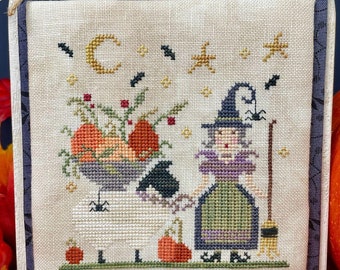 Counted Cross Stitch Pattern, Boo! Ewe, Halloween Decor, Country Chic, Sheep, Witch, Pillow, The Proper Stitcher, PATTERN ONLY