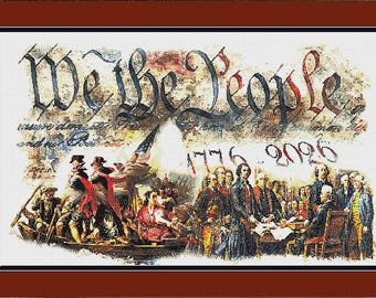 Counted Cross Stitch Pattern, We the People, Patriotic, Americana Decor, Ronnie Rowe Designs, PATTERN ONLY