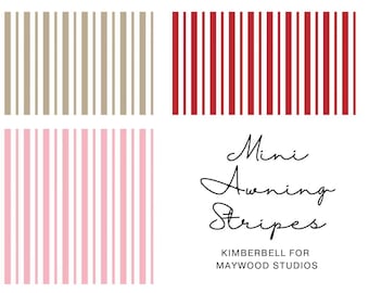 Quilt Fabric, Mini Awning Stripes, Striped Fabric, Craft Fabric, Black Stripes, Green Stripes, Teal Stripes, Kimberbell, Maywood Studios