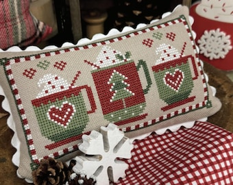 Counted Cross Stitch Pattern, Cup of Cheer, Primrose Cottage, Holiday & Winter Decor, Lindsey Weight, PATTERN ONLY