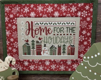 Counted Cross Stitch Pattern, Home for the Holidays, Primrose Cottage, Holiday, DiY Pattern, Lindsey Weight, PATTERN ONLY
