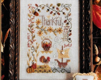 Counted Cross Stitch Pattern, Thankful Notes, Thanksgiving, Fall Decor, Cross Stitch, Cross Stitch Ornaments, Shepherd's Bush, PATTERN ONLY