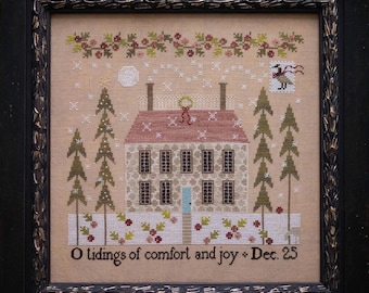 PRE-Order, Counted Cross Stitch Pattern, Comfort and Joy, Christmas Decor, Stone House, Plum Street Samplers, PATTERN ONLY