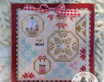 PRE-Order, Counted Cross Stitch Pattern, Quaker Snippets 2, Winter, Christmas Decor, Snowman, Primitive Decor, Brenda Gervais, PATTERN ONLY