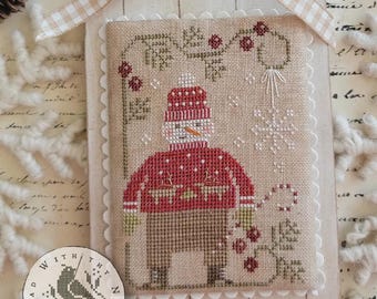 PRE-Order, Counted Cross Stitch Pattern, Sweater Weather, Winter, Christmas Decor, Snowman, Primitive Decor, Brenda Gervais, PATTERN ONLY