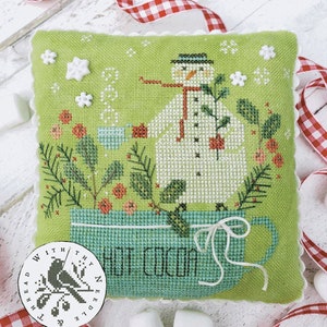 Counted Cross Stitch Pattern, Mr. Marshmallow, Hot Cocoa, Snowman, Hot Chocolate, Cocoa Mug, Brenda Gervais, PATTERN ONLY