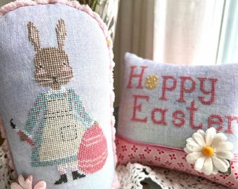 PRE-Order, Counted Cross Stitch Pattern, Hoppy Easter, Bunny Rabbit, Easter Decor, Motifs, Annie Beez, PATTERN ONLY