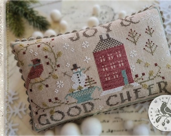 Counted Cross Stitch Pattern, Joy & Good Cheer, Winter Decor, Cardinal, Snowman, Brenda Gervais, PATTERN ONLY