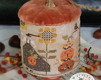 Counted Cross Stitch Pattern, A Witch in Her Garden, Fall Decor, Halloween Decor, Witch, Pumpkins, Brenda Gervais, PATTERN ONLY